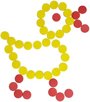 Двуцветен Полистирен броячи DNB - 1 Цолови Червено-жълти Двустранни Математически броячи, чипове за началото на обучението си сметка, 1000 броя