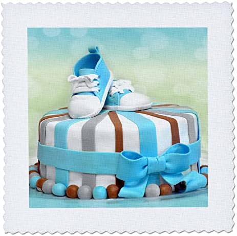 3. Пригответе Синьо и кафяво торта за детската душа с детски обувки за Новородено - Quilt Squares (qs_355853_2)
