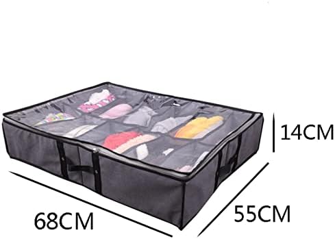 Rehomy Комплект от 2 Организаторите за съхранение на обувки под леглото с Прозрачен прозорец Решение за съхранение на обувки под леглото