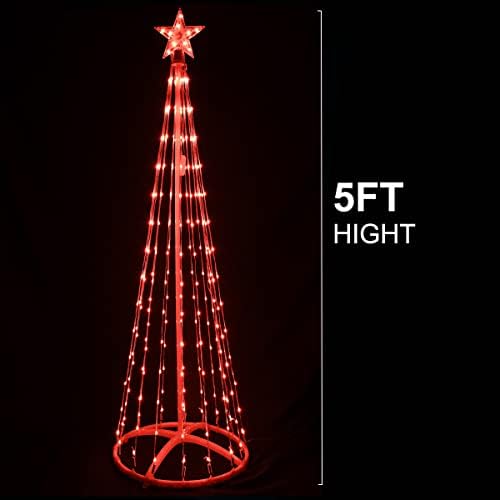 KOLINLOV 5ft Многоцветен Коледно Дърво Led Светлинно шоу, 234 Led Конусообразных коледно дърво коледна Лампа с дистанционно управление