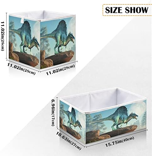 Emelivor Moon Кутия за съхранение на кубчета с динозаври, Сгъваеми кутии за съхранение, Водоустойчив кош за играчки, органайзер