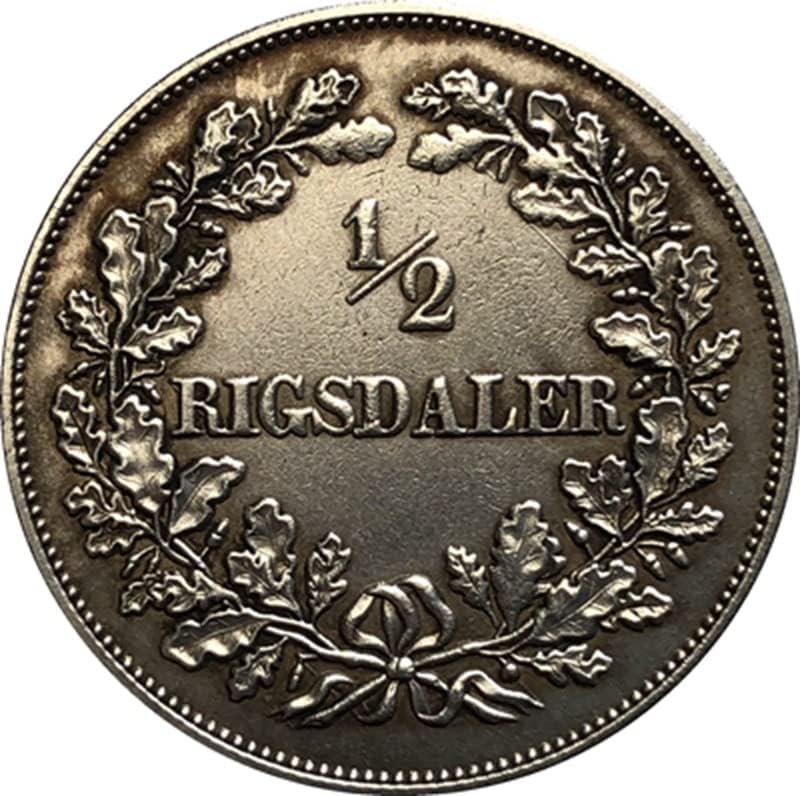 Немски монети 1854 Г., Медна, със сребърно покритие, Старинни Монети, Монета Събиране на ръчно изработени, подлежащи на выдуванию