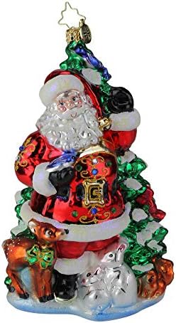 Коледна Декоративна Украса от европейския Стъкло, Ръчно изработени Christopher Radko, Весел Китайски Дядо коледа