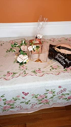 Декоративна Покривка от кръгла или правоъгълна кърпа с принтом AdonisUSA Rose от водоустойчив плат. Цвете на покривката за хранене,