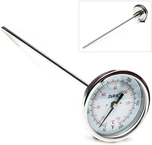 SP Bel-Art, термометър с биметаллическим dial H-B DURAC; от 10 до 150 ° C (от 50 до 300F), 1/2 инча. Резбово съединение NPT, циферблат
