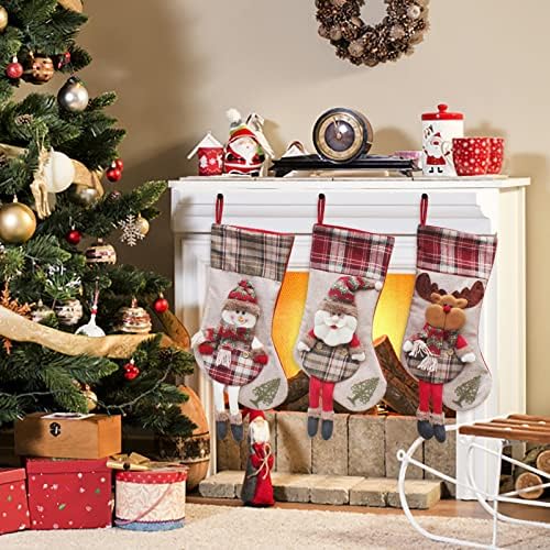 Коледни Чорапи, Големи Коледни Чорапи, Украса, Дядо коледа, Снежен човек, Отглеждане с Елени, Коледни Украси и Аксесоари за Партита, Венец,