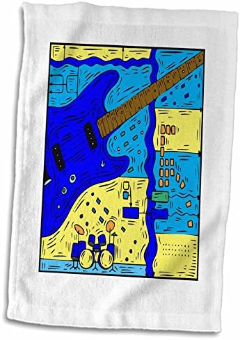 Шок инсталация за електрически китари 3dRose abstract колаж blue - Кърпи (twl-175890-3)