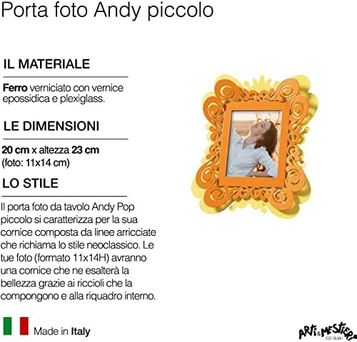 Малък дизайнерски Фоторамка Arti & Mestieri Andy Pop Произведено в Италия - Жп 20 х 23 см (червена и светло синя)