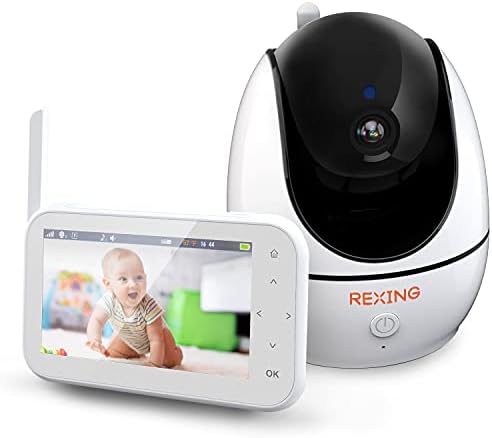Следи бебето REXING BM1 с възможност за запис на 4,5-инчов IPS дисплей, видео / аудио 720p, Двупосочен разговор, Микрофон, обхват 1000