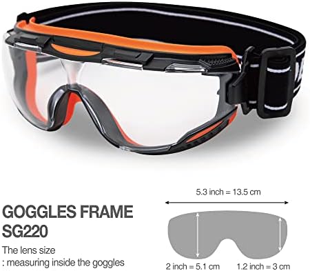 Защитни очила ДЕКС FIT Safety SG220; Защита от замъгляване и надраскване, за защита на очите Z87, регулируеми за лабораторни и химически