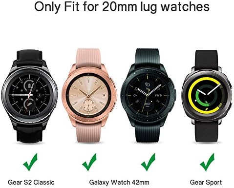YiJYi е Съвместим с Samsung Galaxy Watch 42 мм/Active 2 40 мм 44 мм/Galaxy Watch 3 41 мм Въжета за часа, 20 мм Мек Силиконов Каучук