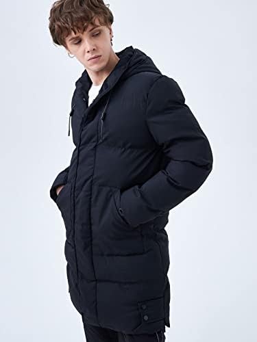 Якета за мъже, Пуховое палто с качулка на експозиции (Цвят: Черен Размер: X-Large)