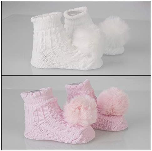 puseky/2 Чифта/комплект Прекрасни Коледни Чорапи с pom-помераните за Малки Момчета и Момичета, Дишащи Чорапи за Новородено, Дебели памучни