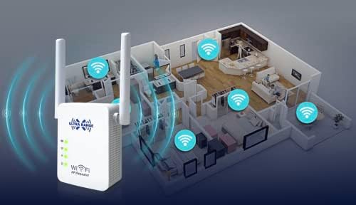 Ultra X Range WiFi Продължавам Помощник - Усилватели на безжичен сигнал, двойна лента усилвател на 2,4 Ghz, Ethernet Порт,