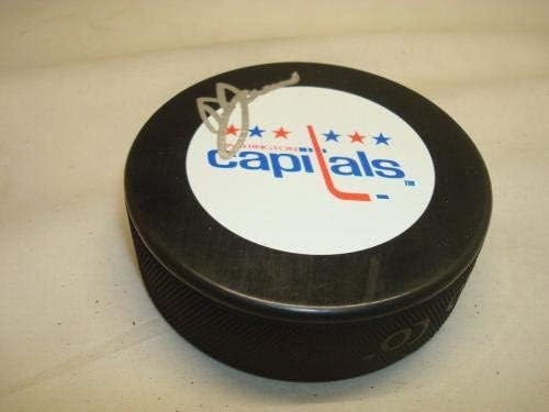 Дъг Джарвис подписа хокей шайба Вашингтон Кепитълс с автограф 1А - Autograph NHL Pucks