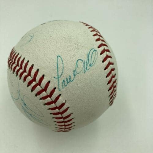 Дерек Джитър Мариано Ривера 1997 Екипът на Янкис Подписа бейзболен договор С JSA COA - Бейзболни топки с автографи