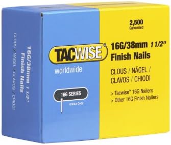 Tacwise 319 16 Калибър от 40 мм Директни пирони за финала довършителни пирони, за да маникюрного пистолет. (кутия 2500), сребрист