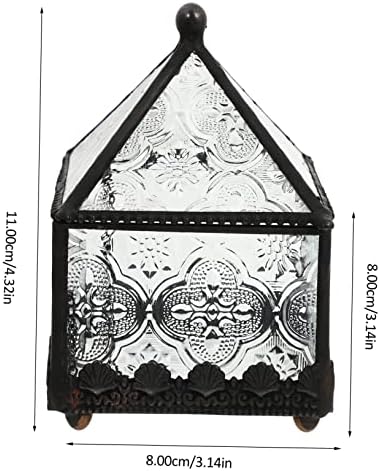 Holibanna 1 бр. Кутия Ковчег за Бижута Бижута Скрин Кутия за Подаръци за Рожден Ден Централно Украса Начало Декор Стъклени Декорации