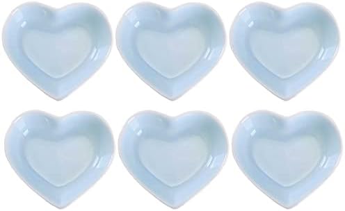 Керамична Купа за Гарнитура WHJY Blue Love във формата на Сърце, Модерна Порцеланова Купа за странични ястия, Ястия с подправки, Ястия