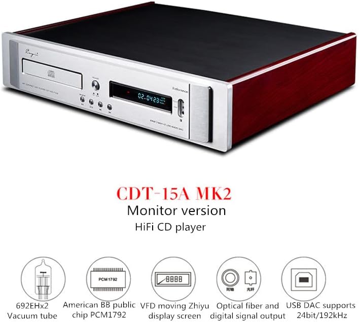 Cayin CDT-15AMK2 Версия на монитора 6922EH * 2 Клиенти CD-плеър, USB КПР 24 бита/192 khz PCM1792 КПР с коаксиальным цифров изход