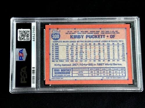 Kirby Puckett Psa 9 Mint 1991 Topps Desert Shield Card 300 Шампионска година - Бейзболни картички с надписи