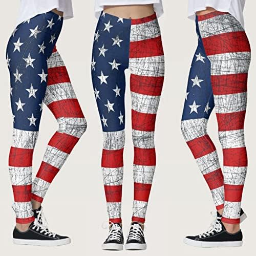 Цвят на САЩ Американските Панталони За Джогинг, Пилатес Потребителски Гамаши за Йога Флаг Патриотични Дамски Панталони За Йога С Руното Облицовка