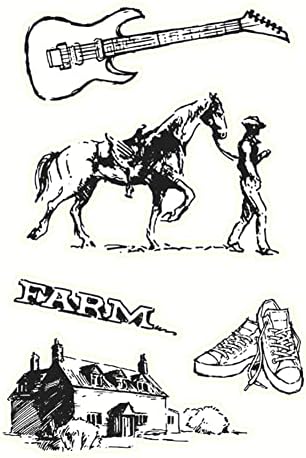 Западните Каубойски Прозрачни Печати, селското стопанство Обувки, Селски Прозрачни Печати за Направата на Хартиени Картички, Декорации
