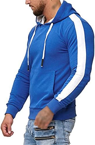 Maiyifu-GJ Мъжки Спортни Блузи за тренировки във фитнеса с дълъг ръкав, Оборудвана Пуловер, Hoody, Спортни Свитшоты с джоб