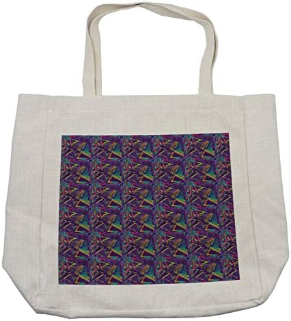 Градска чанта за пазаруване Ambesonne, Модерен Дизайн, Цветни Триъгълници от хипстерского изкуство Abstract Scuffed Drop