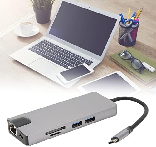 plplaaoo C USB Концентратор, USB hub, USB Адаптер, 8 в 1 Тип C за VGa HD Мултимедиен Хъб Интерфейс Адаптер PD Бързо Зареждане на USB3.0