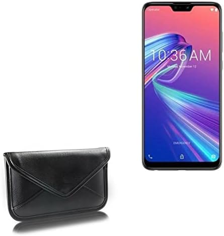 Калъф BoxWave за ASUS Zenfone Max Pro (M2) (Case by BoxWave) - Луксозни Кожена чанта-месинджър, чанта-плик от изкуствена