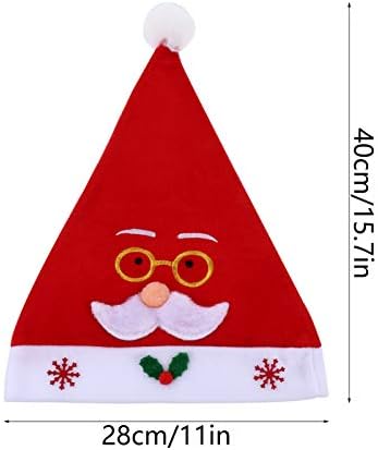 BESTOYARD Червена шапка на дядо коледа, 3 бр., коледни шапки на дядо коледа, къси плюшени мультяшные възли Коледни шапки-бини, празнични