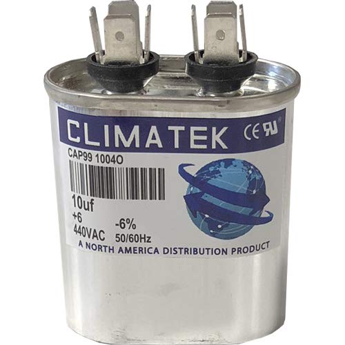 Овална кондензатор ClimaTek - подходящ за Ruud # 43-100496-11 | 7,5 icf MFD 370/440 Волта променлив ток