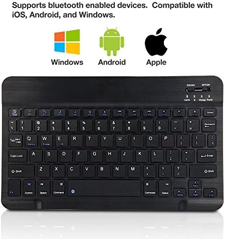 Клавиатурата на BoxWave, съвместима с Samsung Galaxy S23 + Клавиатура SlimKeys Bluetooth, Преносима клавиатура с вградени команди за Samsung Galaxy S23 + - Черно jet black