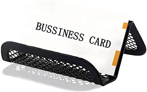 4 бр. метален държач за визитки, черна мрежа поставка за именни карти, органайзер за настолни канцеларски материали