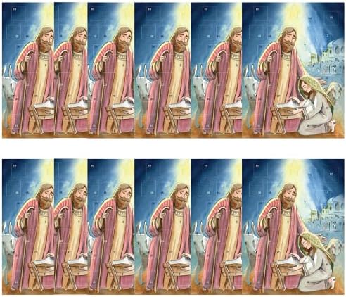 Набор от религиозни коледни адвент календари Needzo за клас, 24 раздели на вратите, които разказват историята на Месията,