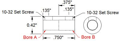 Съединител на Вала на Инсталационния винт от Неръждаема Стомана от 4 мм до 6 мм
