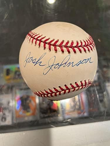 Бейзболни топки с автограф на Джош Джонсън Негър League Single Signed Jsa Toned - Бейзболни топки с автографи