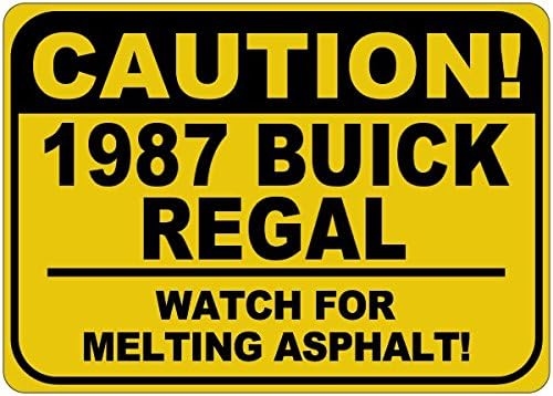 1987 87 Знак на BUICK REGAL Внимателно, плавящийся асфалт - 12 x 18 Инча