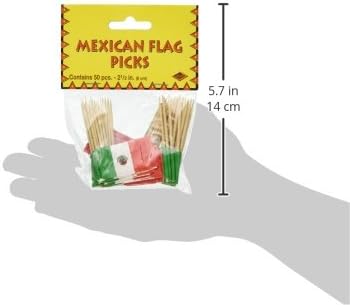 Мексикански флаг Beistle избира 2.5 инча (50 точки), Зелен / Червен / бял, 1 кг
