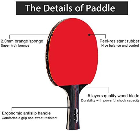 Комплект за пинг-понг с плъзгаща се мрежа за тенис на маса и рафтове, Преносим Комплект за тенис на маса с 4 професионални лопатки