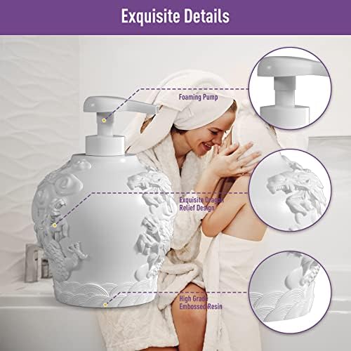 ITAX-СВЕТОВЕН Опаковка Пенящегося сапун за ръце - Опаковка Пенящегося сапун за баня с Декоративен релеф на Дракон, Захранващи сапун