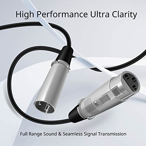 TNP Premium XLR 3-Пинов Кабел за микрофон (6 фута) - Конектор от един мъж към една жена XLR3F до XLR3M Адаптер Конвертор Професионален Балансиран XLR Свързване на Аудио-Тел Кабел