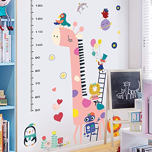 SENGTER Деца Диаграма на Растеж Стикери За Стена, Подвижни Карикатура Жираф Измерване на Височината на Стикер на Стената Декор за