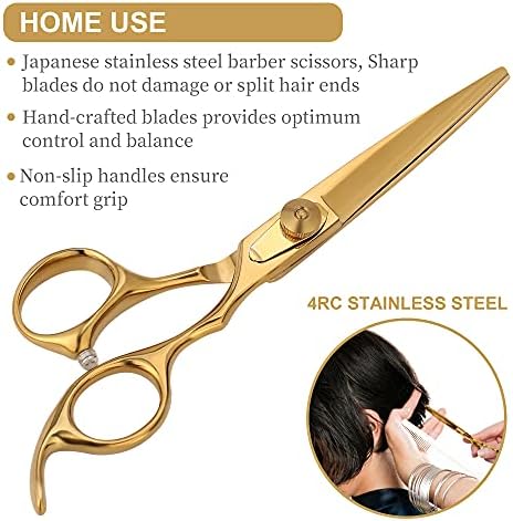 Airewsa Златни Ножици За Подстригване на Коса и Професионални Ножици Premium-Клас от Неръждаема Стомана за Подстригване на Коса за