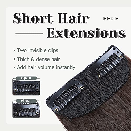Шнола за изграждане на къси коса в човешките косата S-noilite 2 ЕЛЕМЕНТА от 6-Инчов Къси Кичури За Изграждане на Човешки Косъм, Като Допълнителен Обем на Косата Къса Гъст