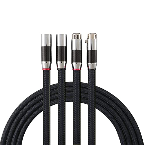 Tertullus 1 Чифт 3-пинови кабели Hi-Fi XLR-m (мъжки) - XLR - F (женски) HiFi Балансиран аудио кабел кабел Микрофон Микрофон-тел (1,5 м / 4,92 метра)