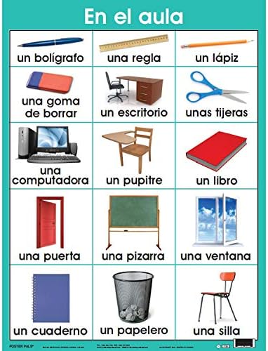 Набор от I испански основните готини плакати Poster Pals® на испански език