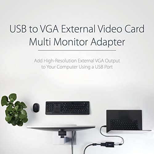 StarTech.com USB Адаптер-VGA - 1920x1200 - Външна видео и графична карта - Адаптер за показване на два монитора - Поддържа Windows (USB2VGAE3)