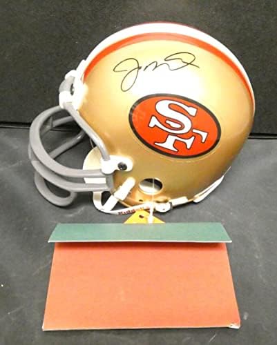 Джо Монтана подписа мини-каска San Francisco 49ers с надпис Upper Deck COA - Каски NFL с автограф